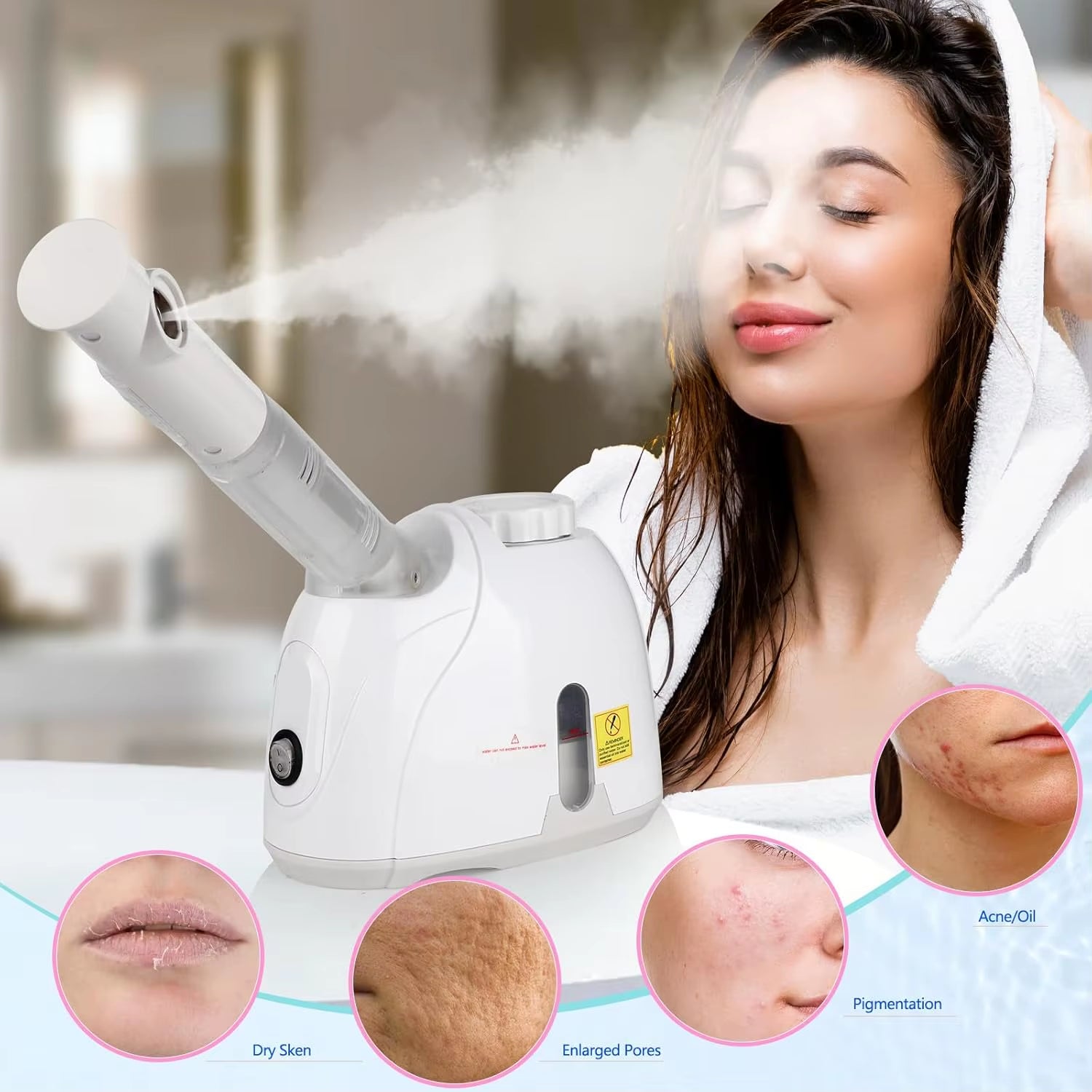 New Automatic Face Steamer with Extendable Arm Steaming Women Home or Salon