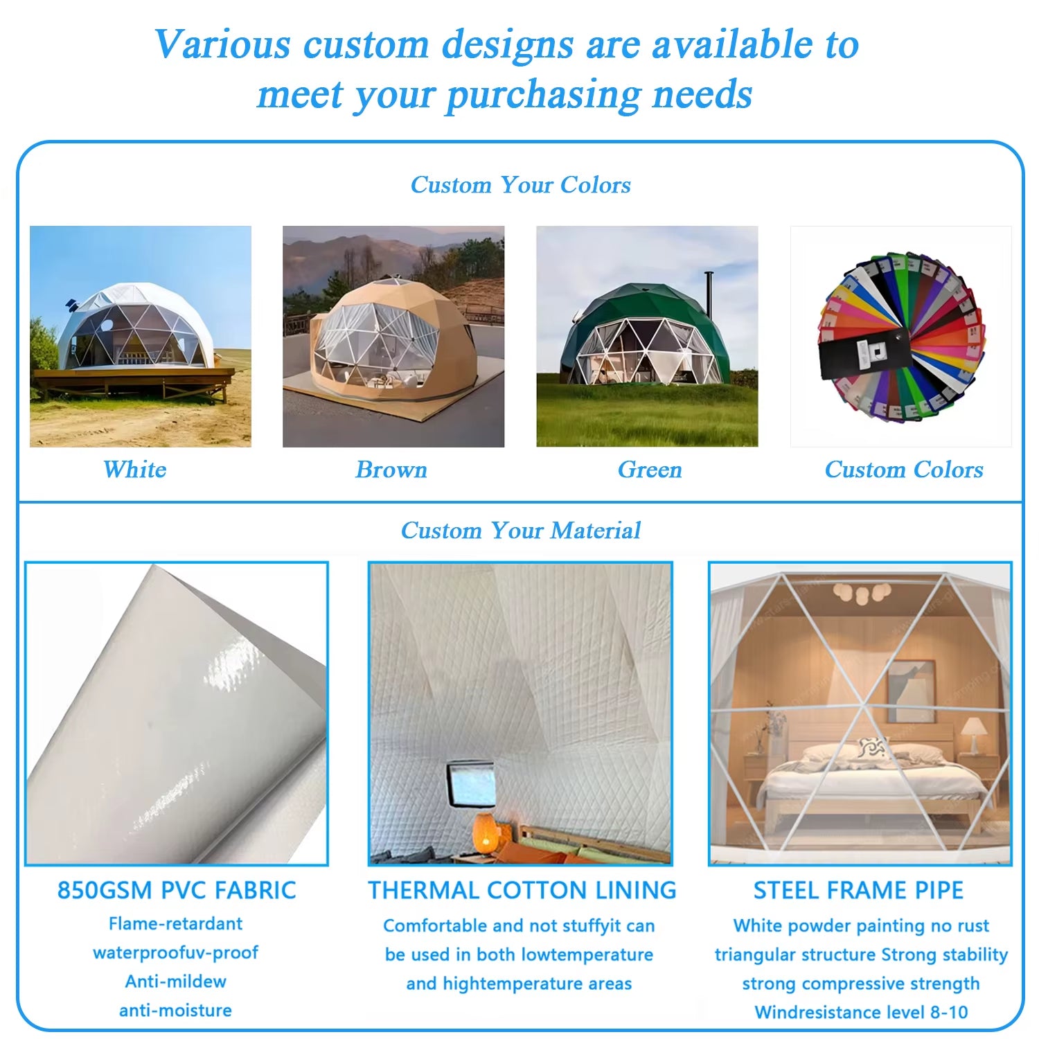Luxury Resort Hotel House Winter Glamping Geodesic Igloo Dome Tent 6M with Clear Skylight