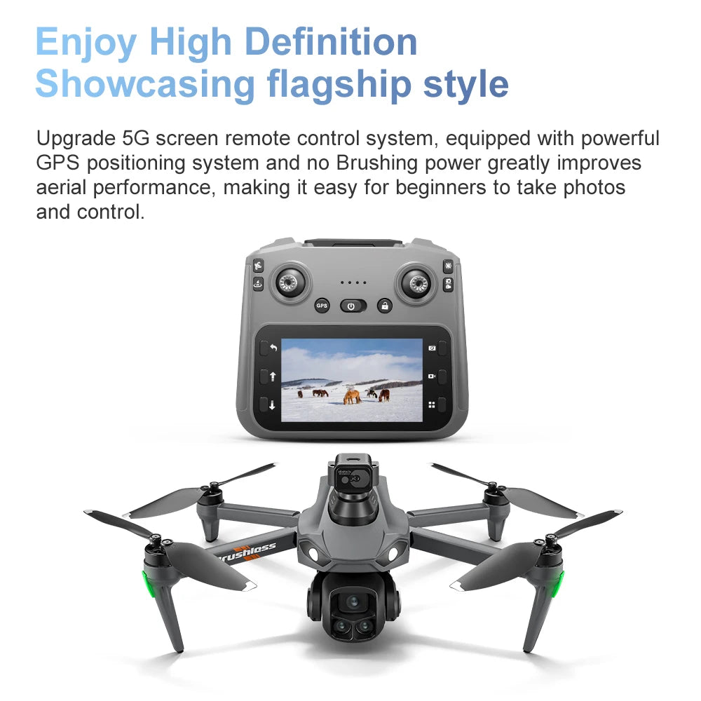 V916MAX GPS Return Drone 5G 8K HD 4K Dual Camera Dron Remote with Screen Laser Obstacle Avoidance Drone RC Toys Gifts FPV