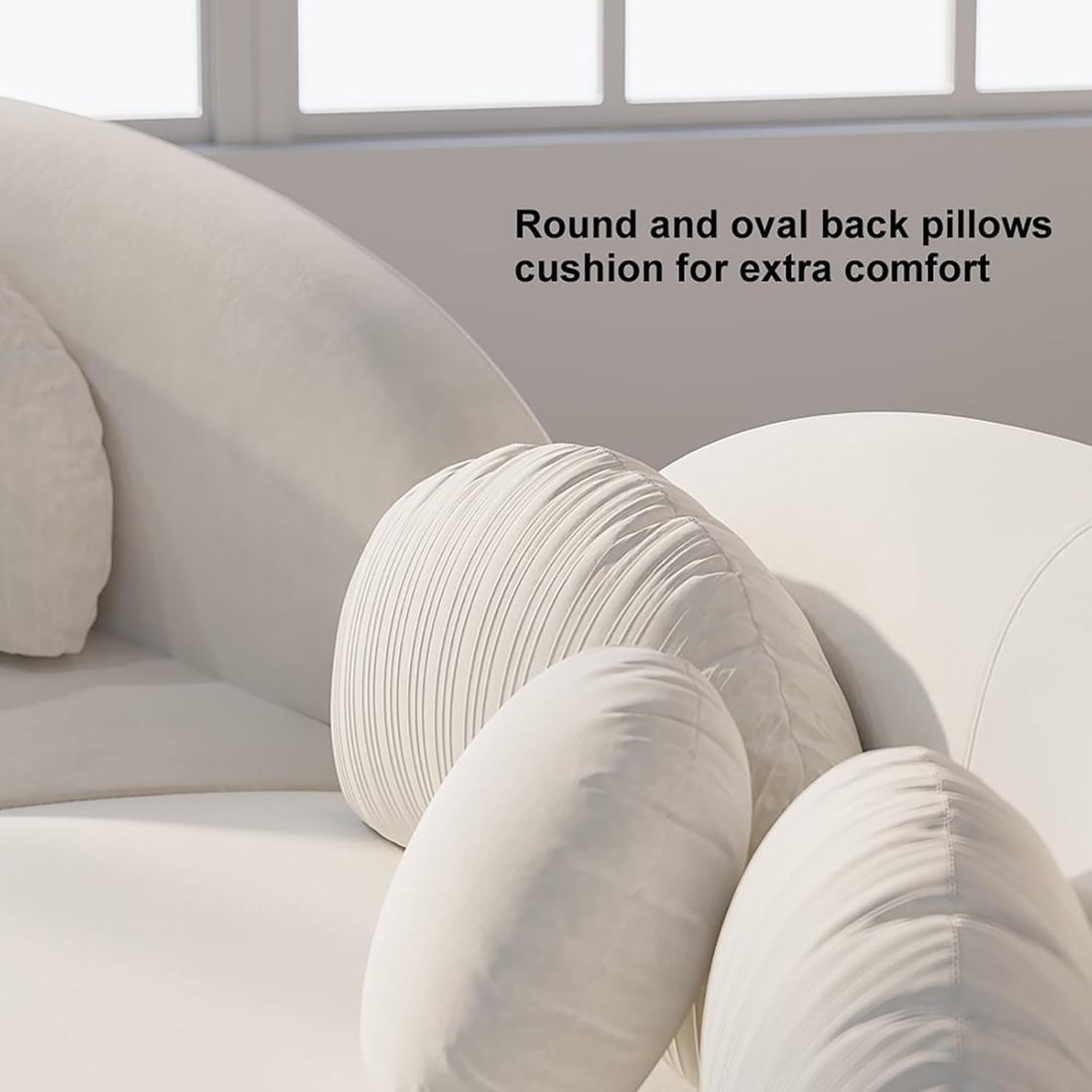 Modern 7-Seat Curved Modular Sectional Sofa, with Ottoman