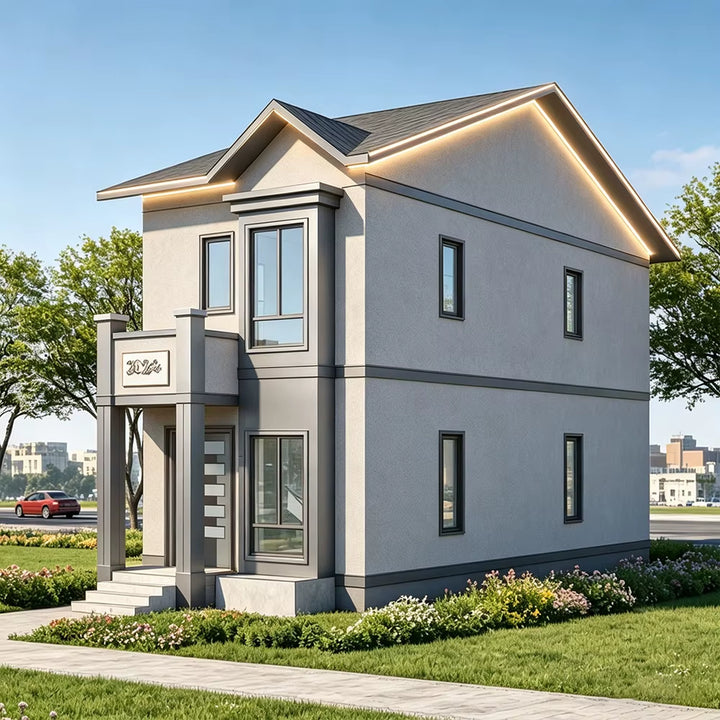 Modular Prefab Narrow Module Townhouse Light Gauge Steel Timber Structure Heavy Steel Frame Modern Prefabricated House Solution