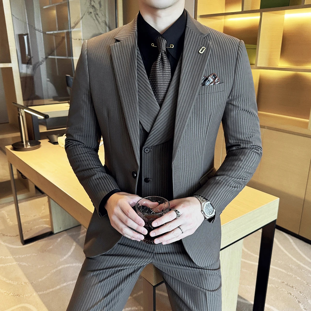 Mens Premium Wedding Business Formal Suit 