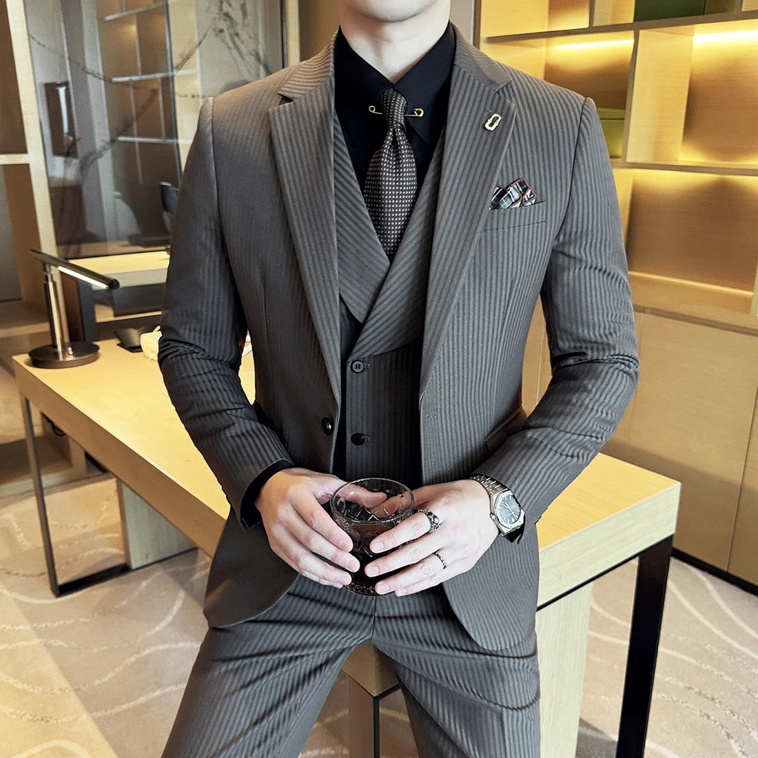 Mens Premium Wedding Business Formal Suit 