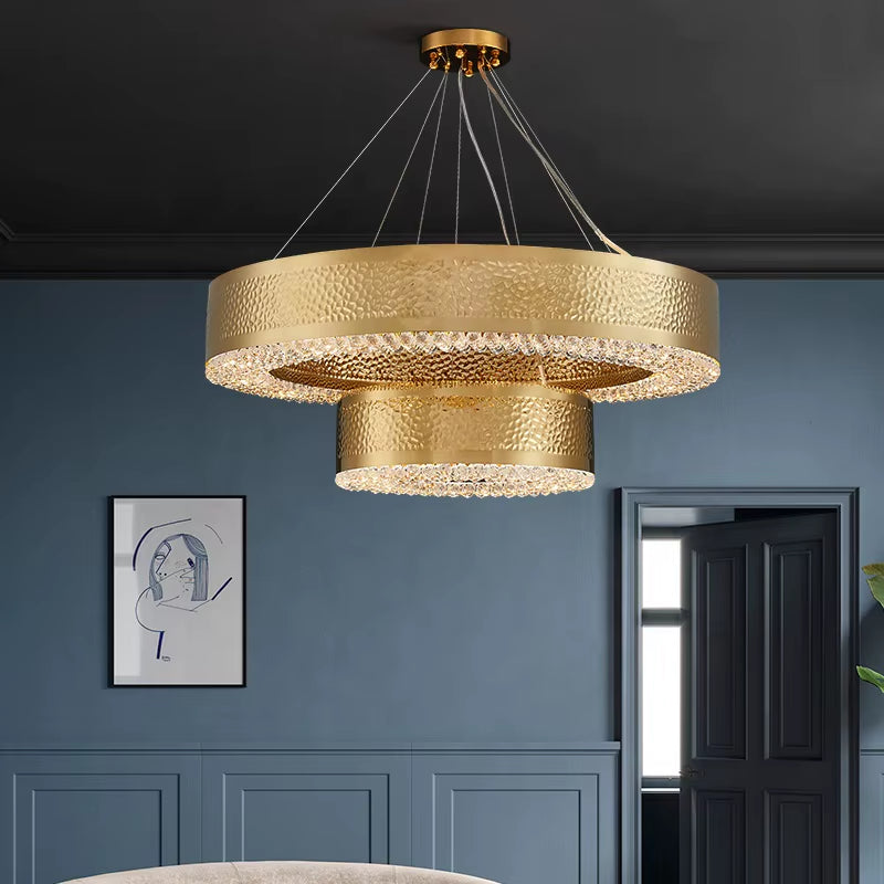 new Luxury K9 Crystal Brass Chandelier LED Pendant 