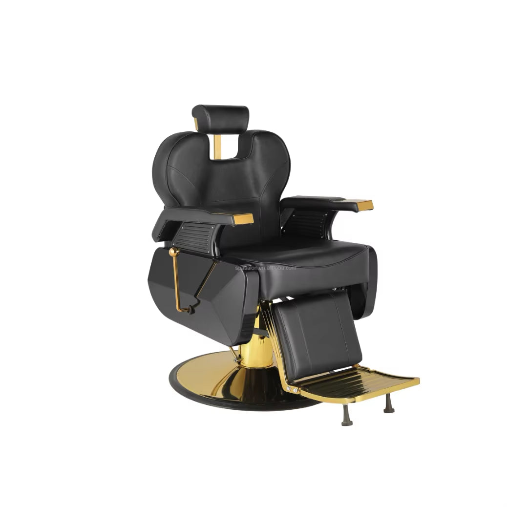 Luxury Gold Heavy Duty Hydraulic Reclining Salon Chair
