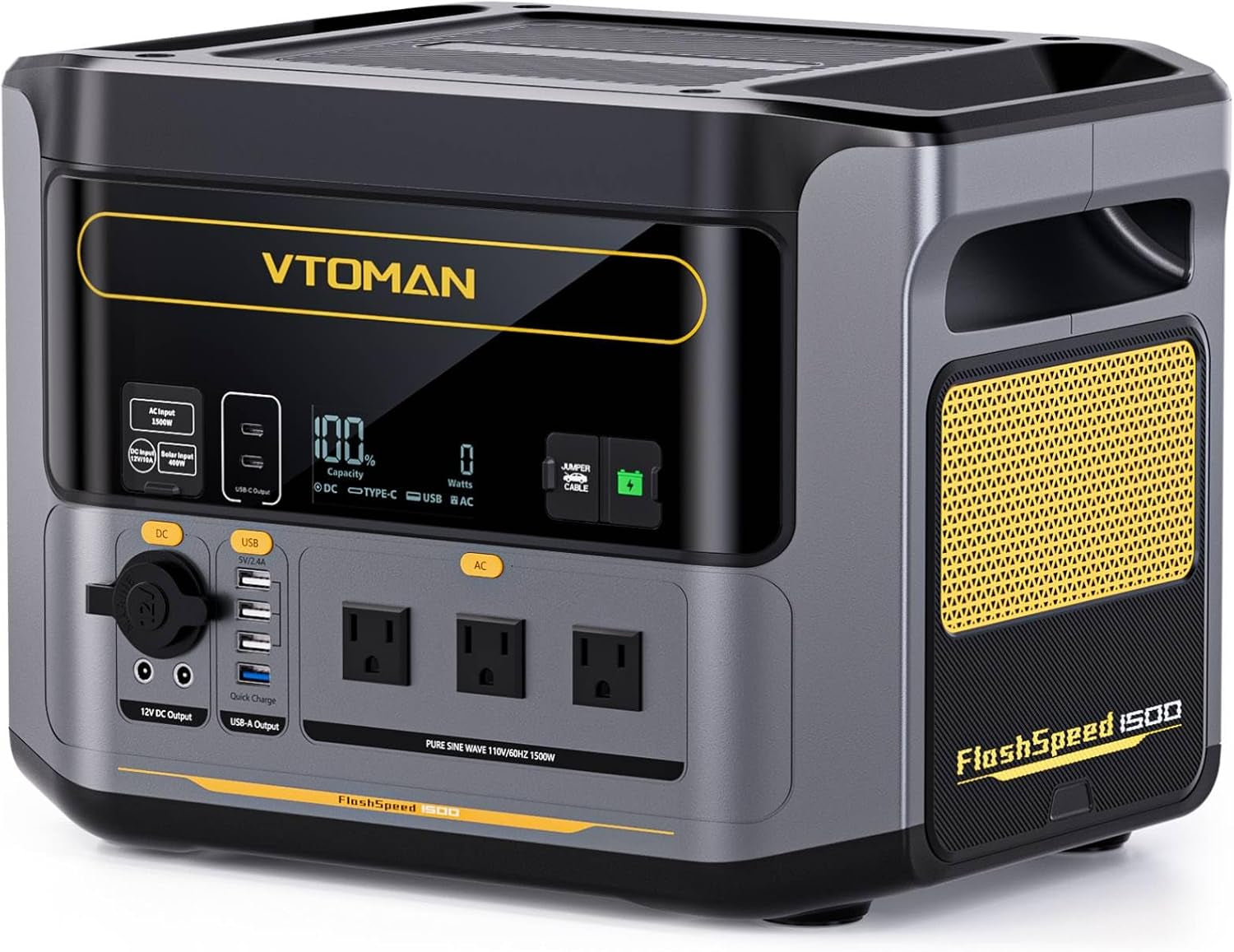Flashspeed Pro 3600 Portable Power Station, 3096Wh LFP Battery Solar Generator with 400W Solar Panel, 2Hr Fast AC Charge, 25% Efficient, UPS Home Backup with Wheels, for Outdoor RV Emergency