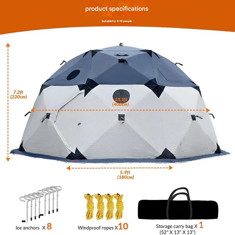 New Outdoor Warm Thick Ice Fishing Cot Tent – Waterproof Winter Fishing Shelter (Cold Resistant)