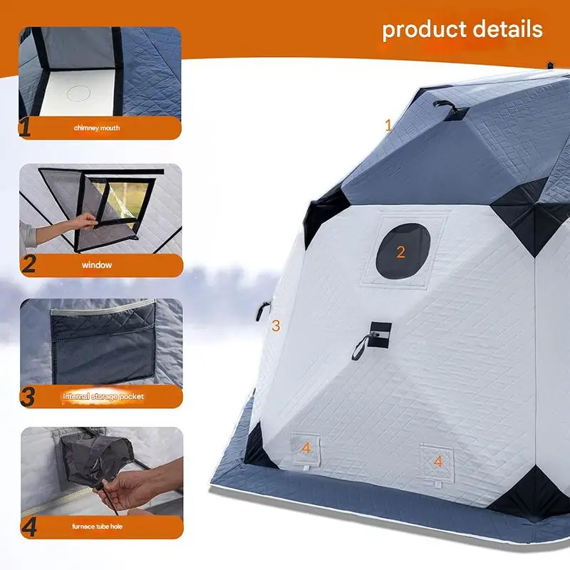New Outdoor Warm Thick Ice Fishing Cot Tent – Waterproof Winter Fishing Shelter (Cold Resistant)
