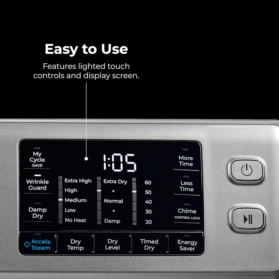 Smart Home 8.0 Cu. Ft. Front Load Electric Dryer – Wrinkle Guard, Accela Steam, Smart Sensor Drying