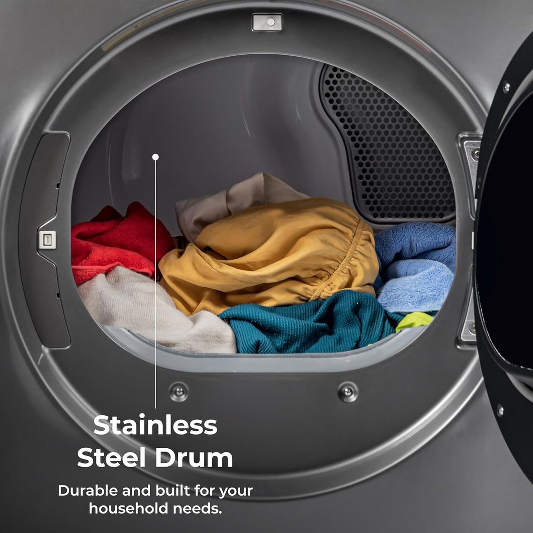 Smart Home 8.0 Cu. Ft. Front Load Electric Dryer – Wrinkle Guard, Accela Steam, Smart Sensor Drying