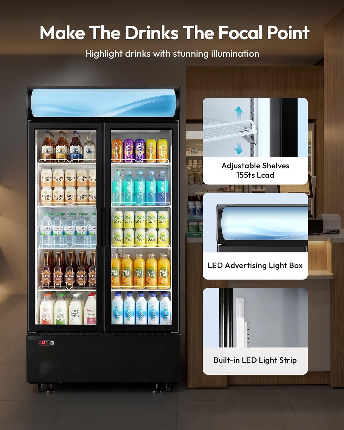 New Commercial Beverage Refrigerator – with LED Lighting & Digital Temperature Control