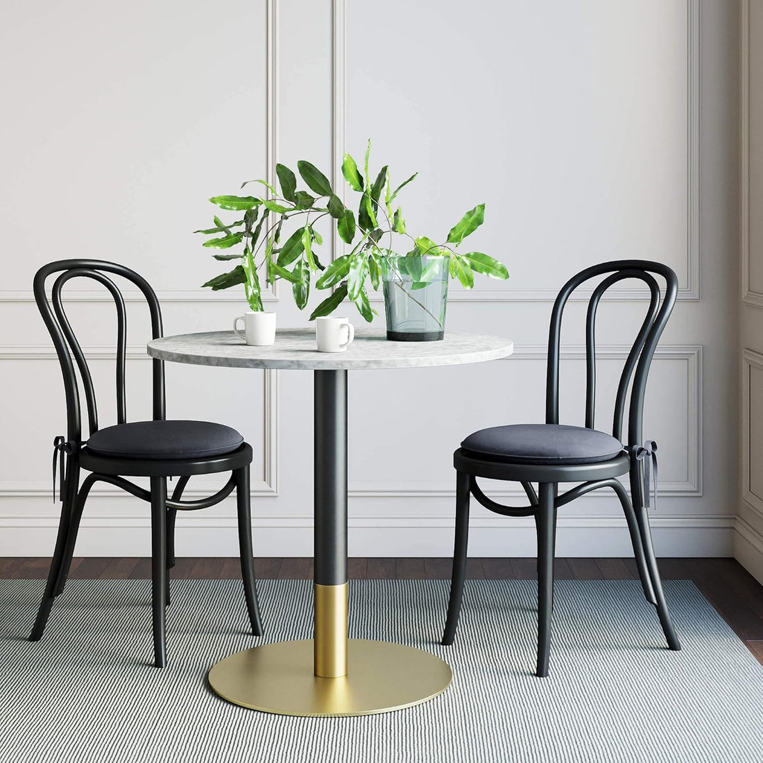 Marble Top Bistro New Mid-Century  Kitchen or Dining Table