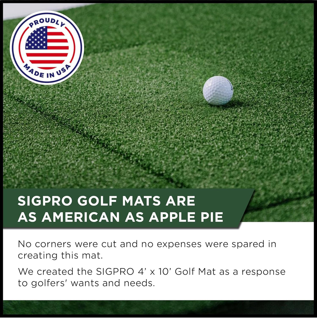 Premium Softy Golf Mat - Real Tee Capable Thick Cushioning
