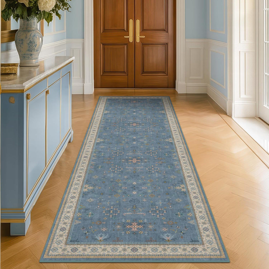 Modern Black Rug for Living Room - Washable Non-Slip & Stain Resistance