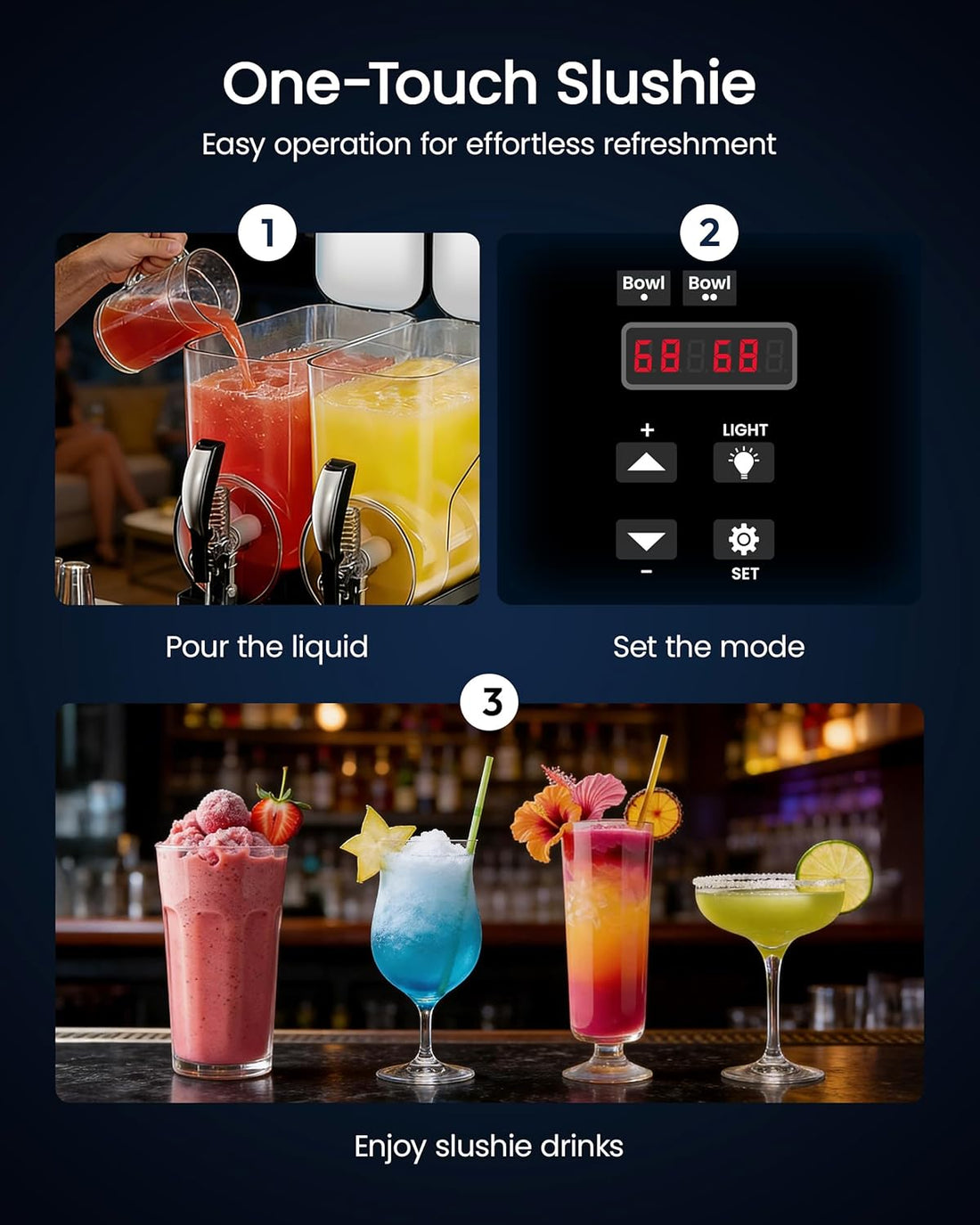 New 30L Double Tank Home - Commercial Slushie Machine –  Smart Controls & LED Display