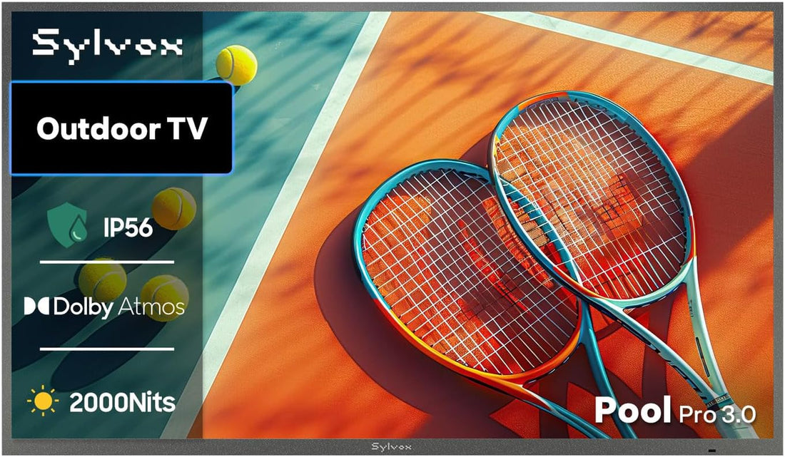 Outdoor TV, 55-Inch Waterproof Smart TV, 2000 Nits Full Sun TV, 4K, Dolby Atmos, HDR10, Weatherproof Television with Voice Assistant Remote (Pool Pro 2.0, Latest Model)