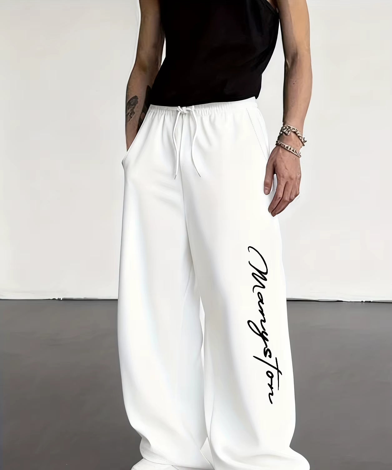Mens Versatile Drawstring Loose Casual Sports Trousers