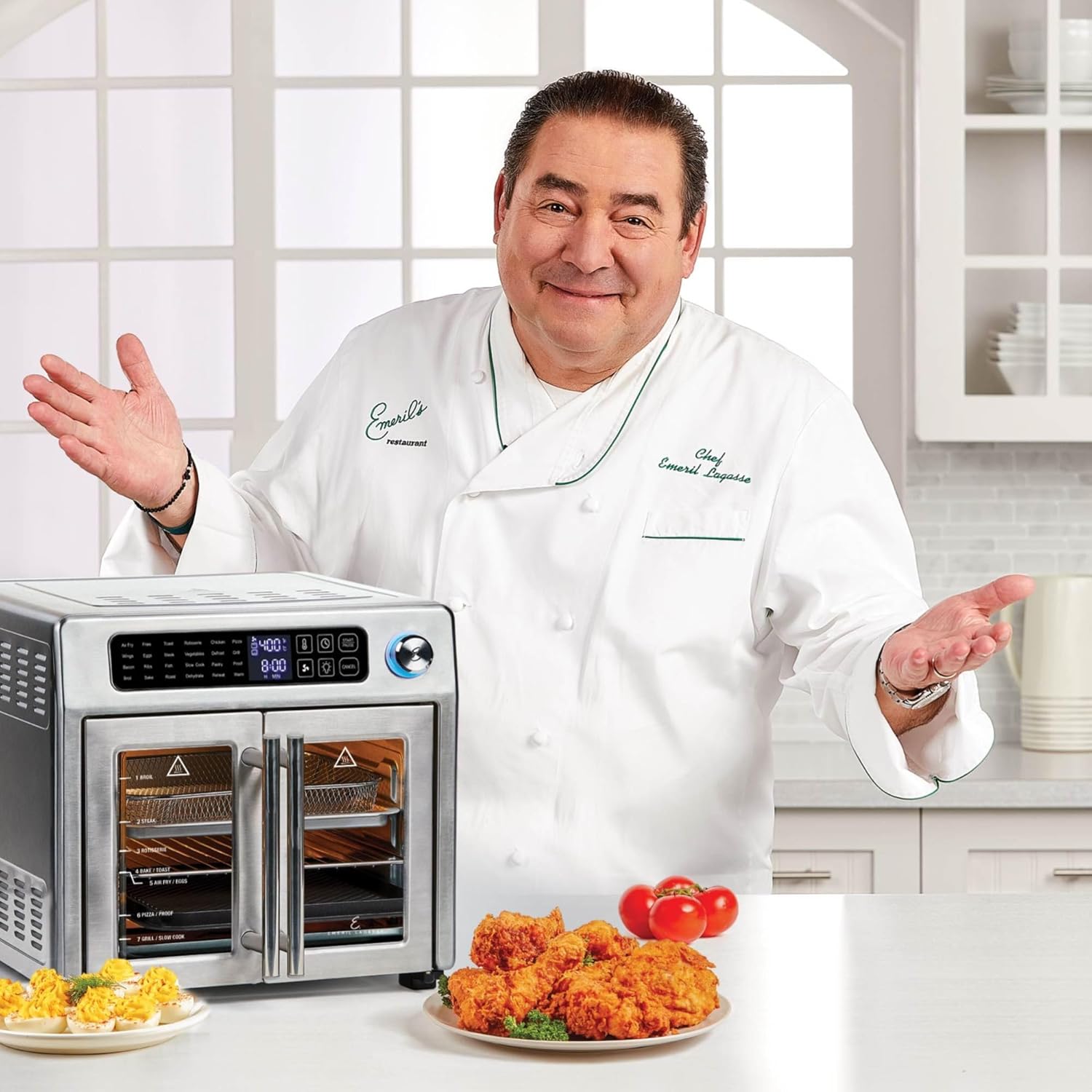 New Digital French Door Air Fryer Toaster Oven Combo, 24-in-1 Multi-Function Oven