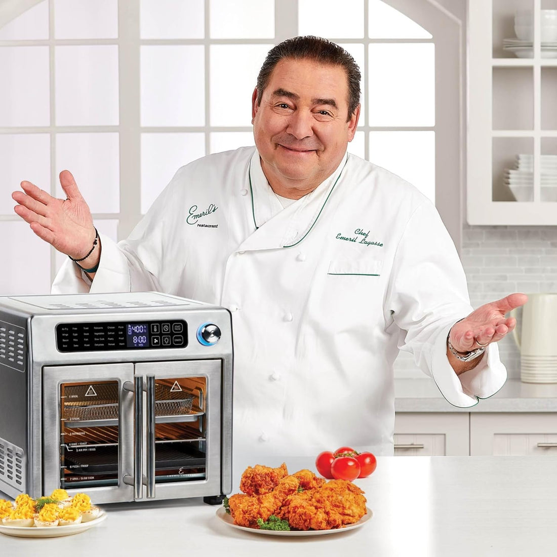 New Digital French Door Air Fryer Toaster Oven Combo, 24-in-1 Multi-Function Oven