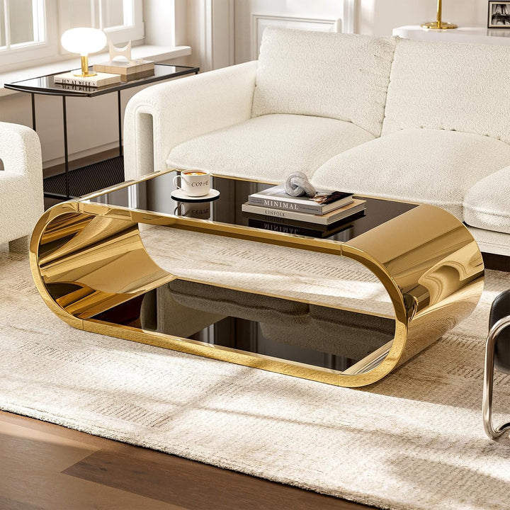 Premium Gold 2 Tier - Coffee Table Modern Living Essentials