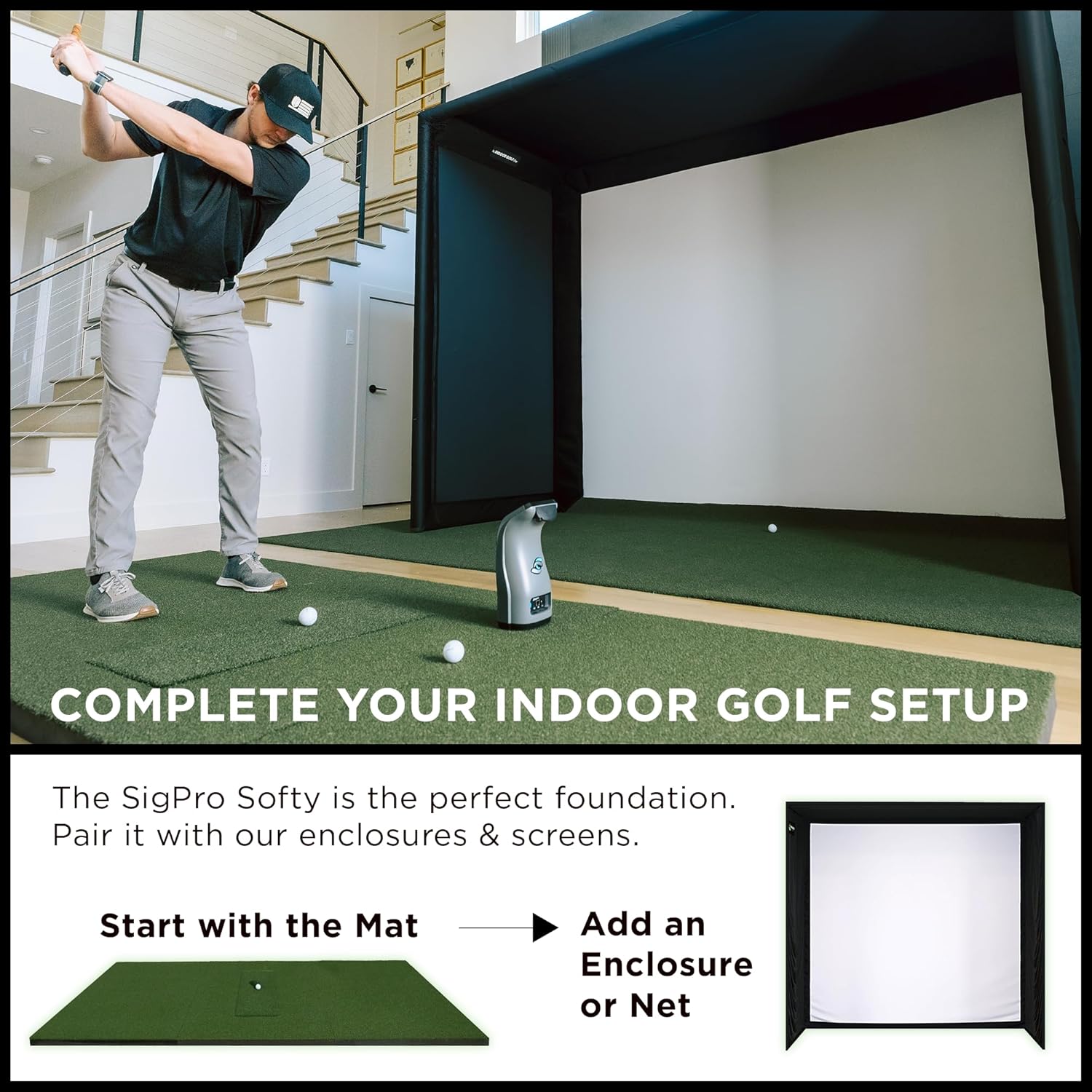 Premium Softy Golf Mat - Real Tee Capable Thick Cushioning
