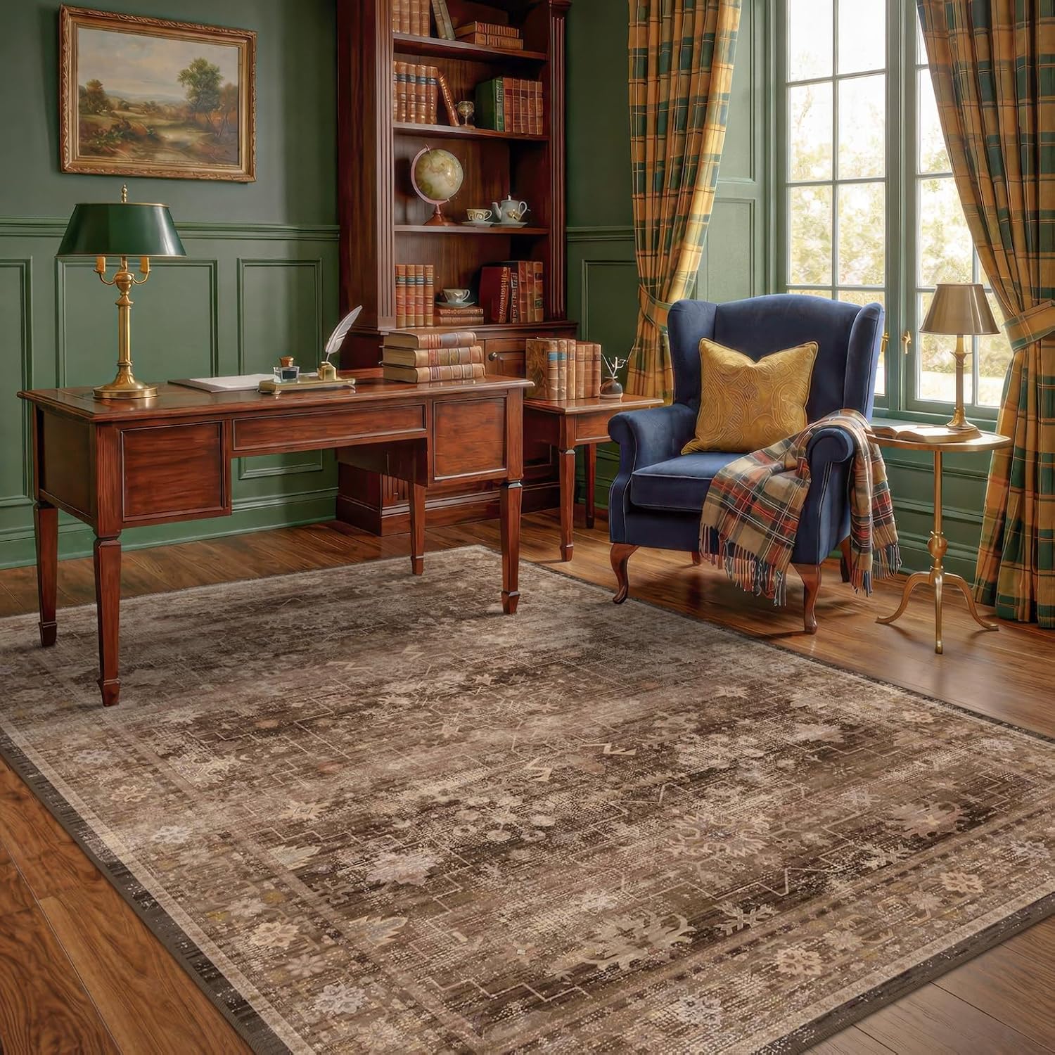 Modern Black Rug for Living Room - Washable Non-Slip & Stain Resistance