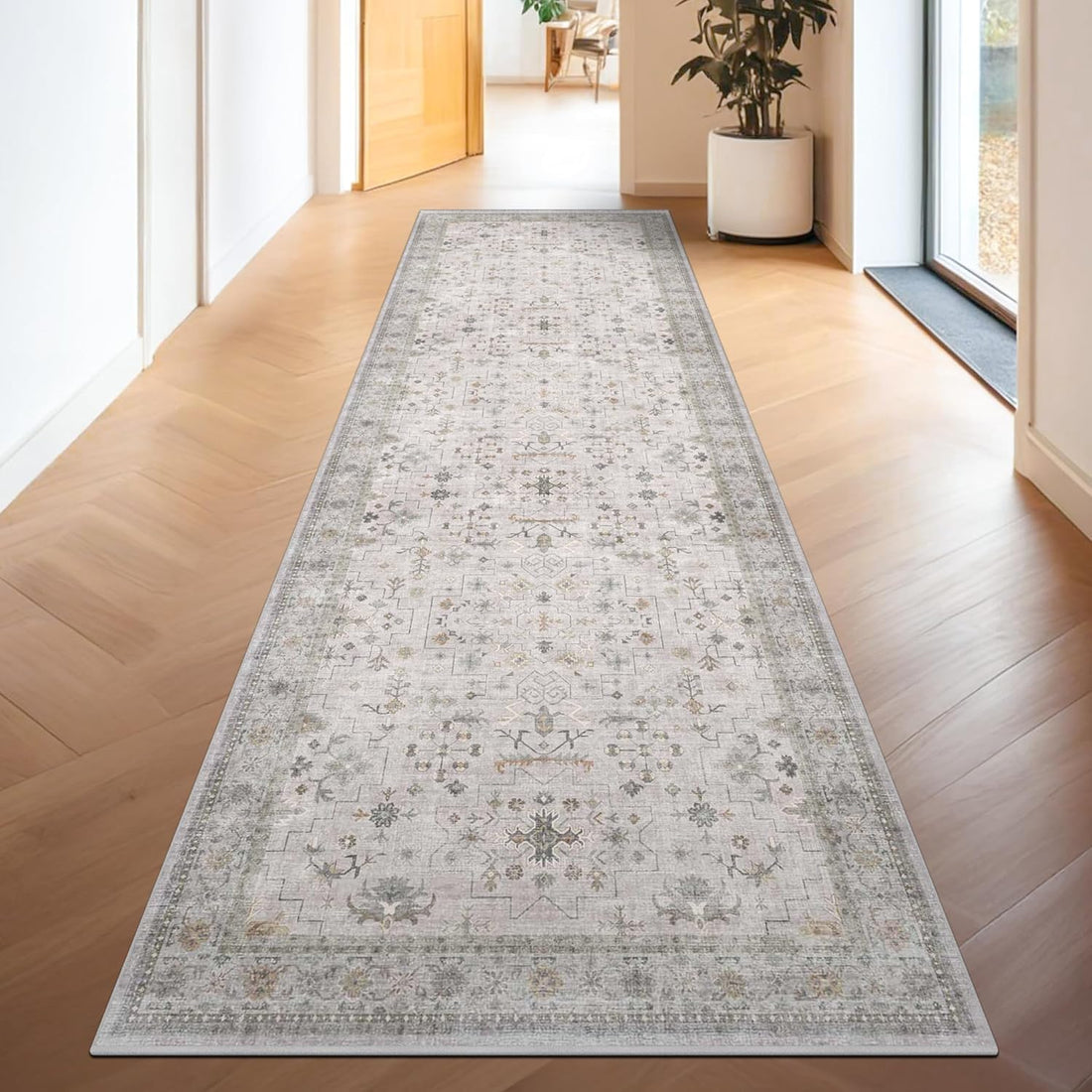 Modern Black Rug for Living Room - Washable Non-Slip & Stain Resistance
