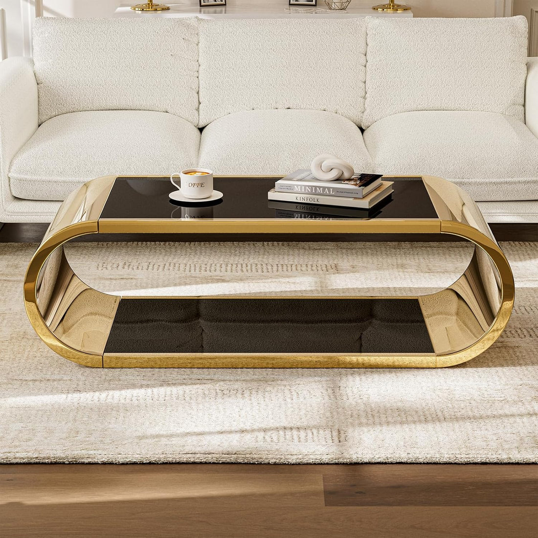 Premium Gold 2 Tier - Coffee Table Modern Living Essentials