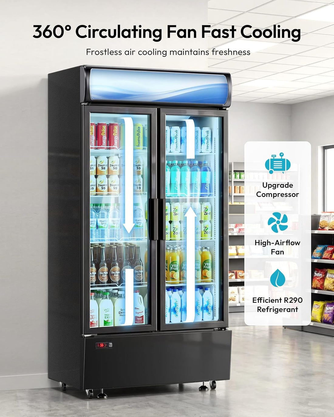 New Commercial Beverage Refrigerator – with LED Lighting & Digital Temperature Control