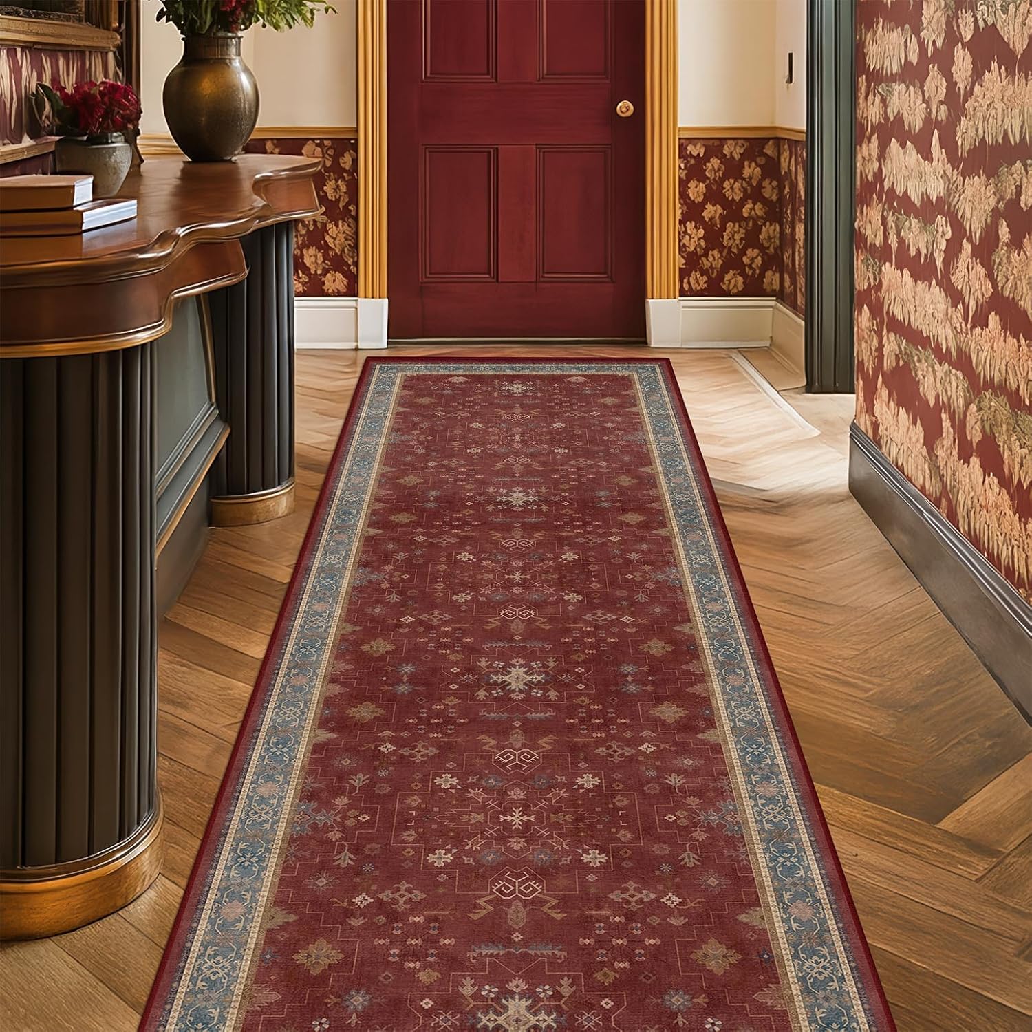 Modern Black Rug for Living Room - Washable Non-Slip & Stain Resistance