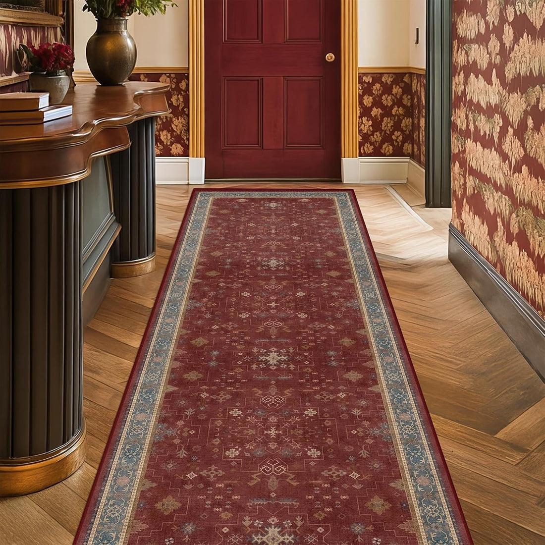 Modern Black Rug for Living Room - Washable Non-Slip & Stain Resistance