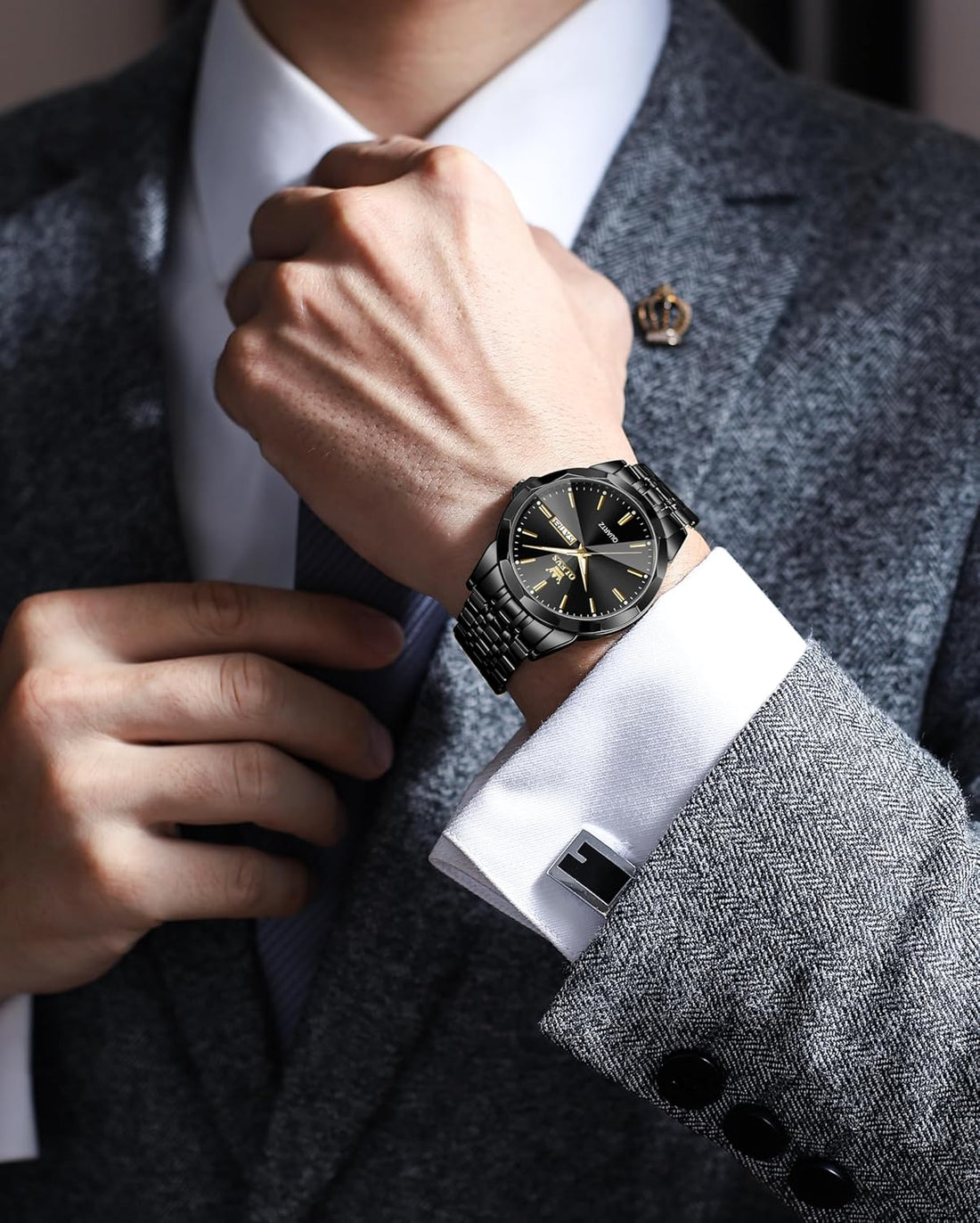 Mens Waterproof Diamond Business Watch