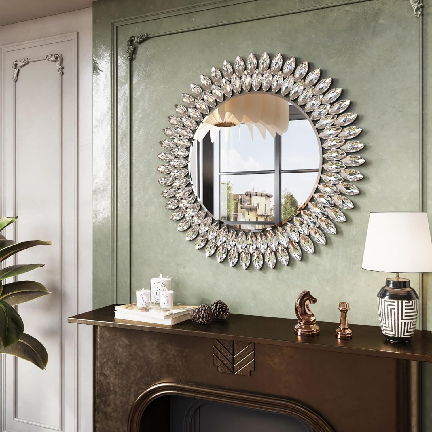 New Jeweled Decorative 26" Inch Luxury Vanity Mirror 