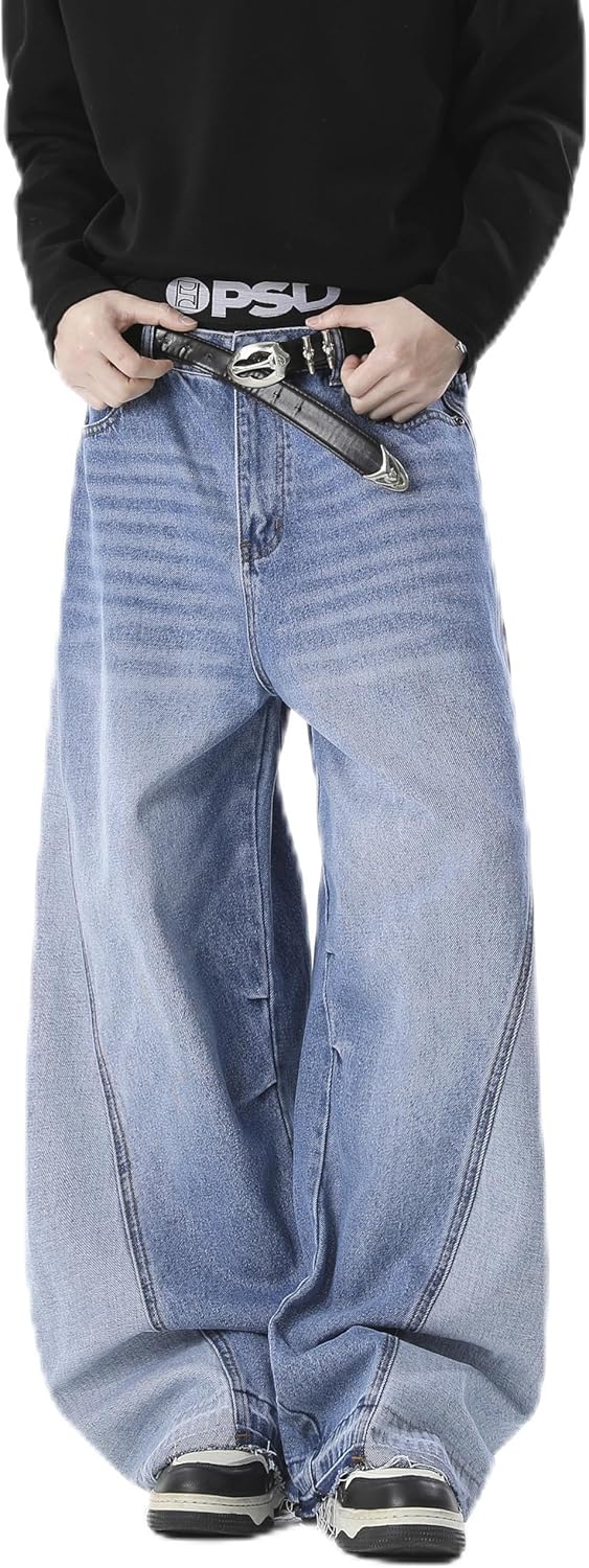 New Mens Fashion Baggy Jeans Denim Pants Streetwear