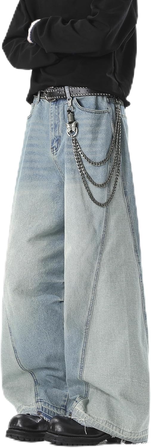 New Mens Fashion Baggy Jeans Denim Pants Streetwear