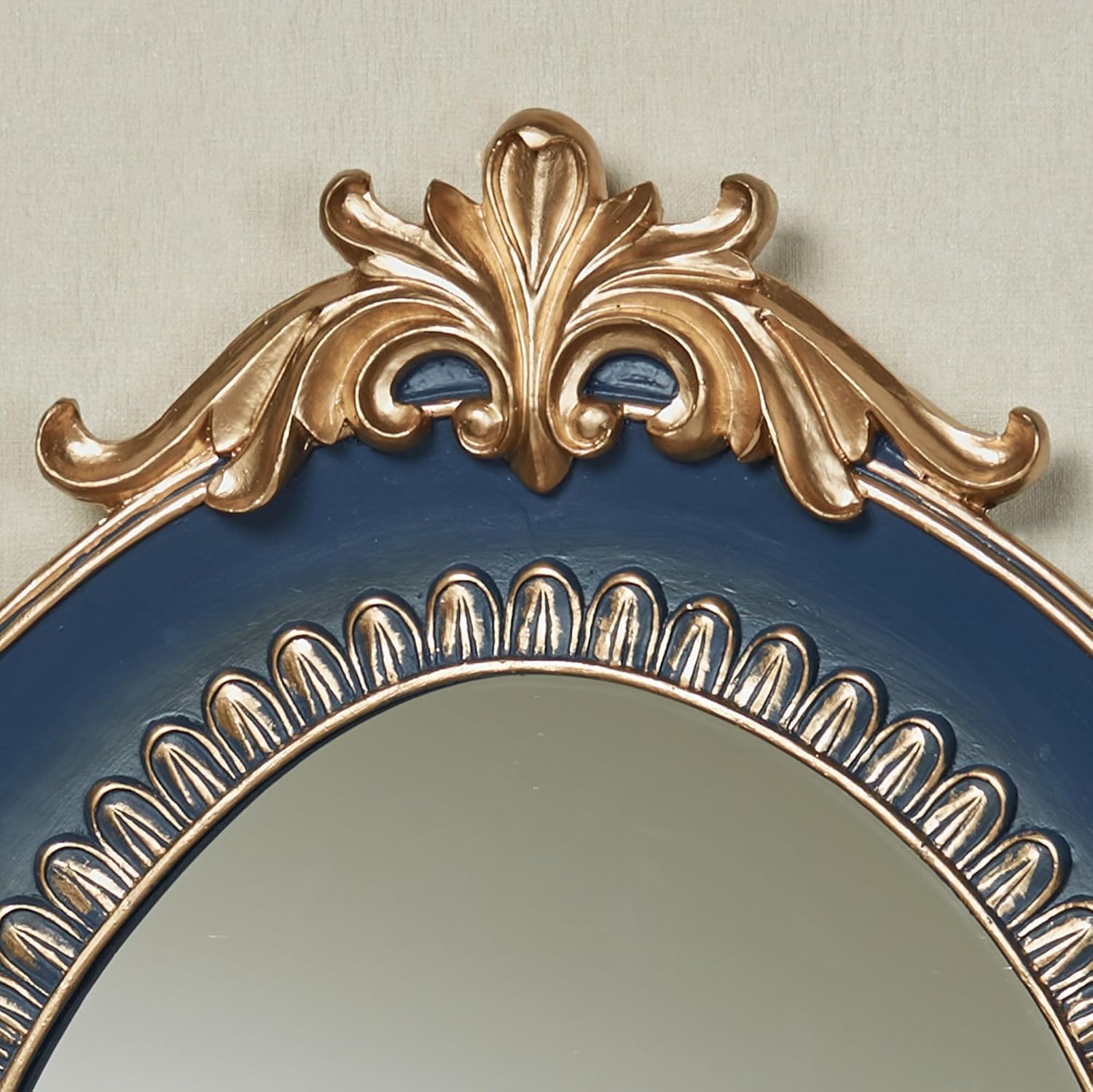 Metallic Gold Acanthus Leaf Scrollwork Wall Mirror – Traditional Ornate Frame