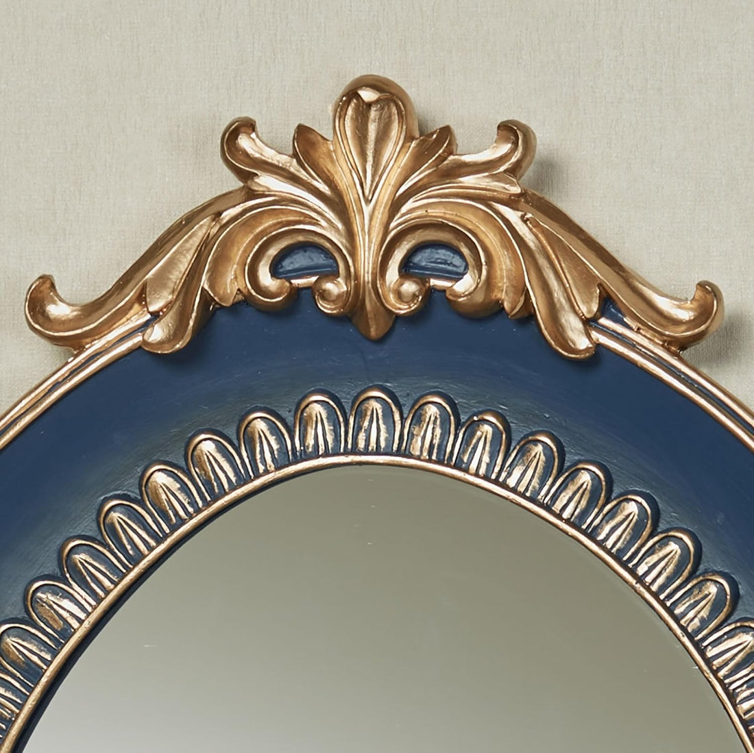 Metallic Gold Acanthus Leaf Scrollwork Wall Mirror – Traditional Ornate Frame