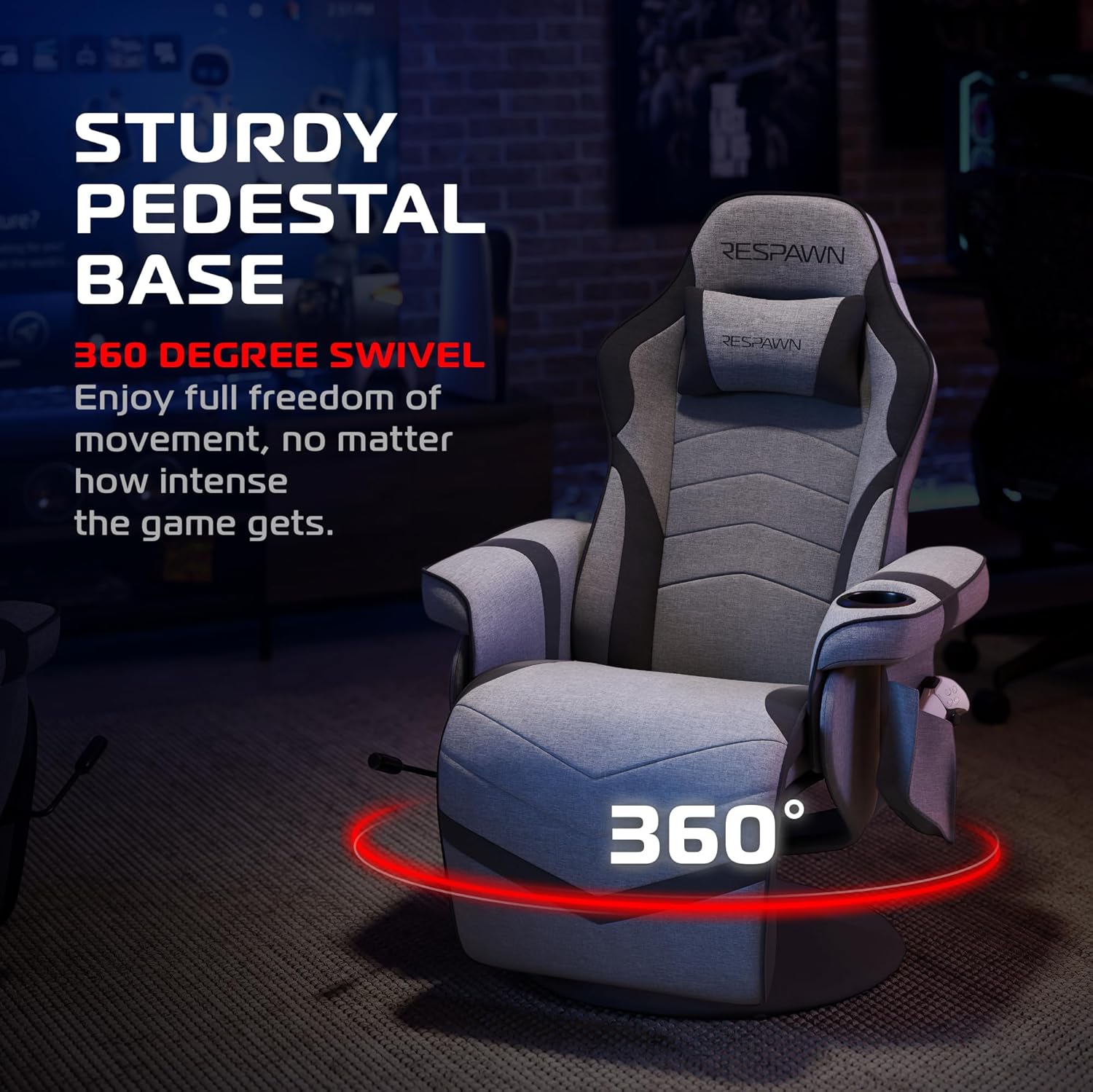 Smart console gaming recliner with full-body support, adjustable comfort, and built-in footrest for long gaming sessions.