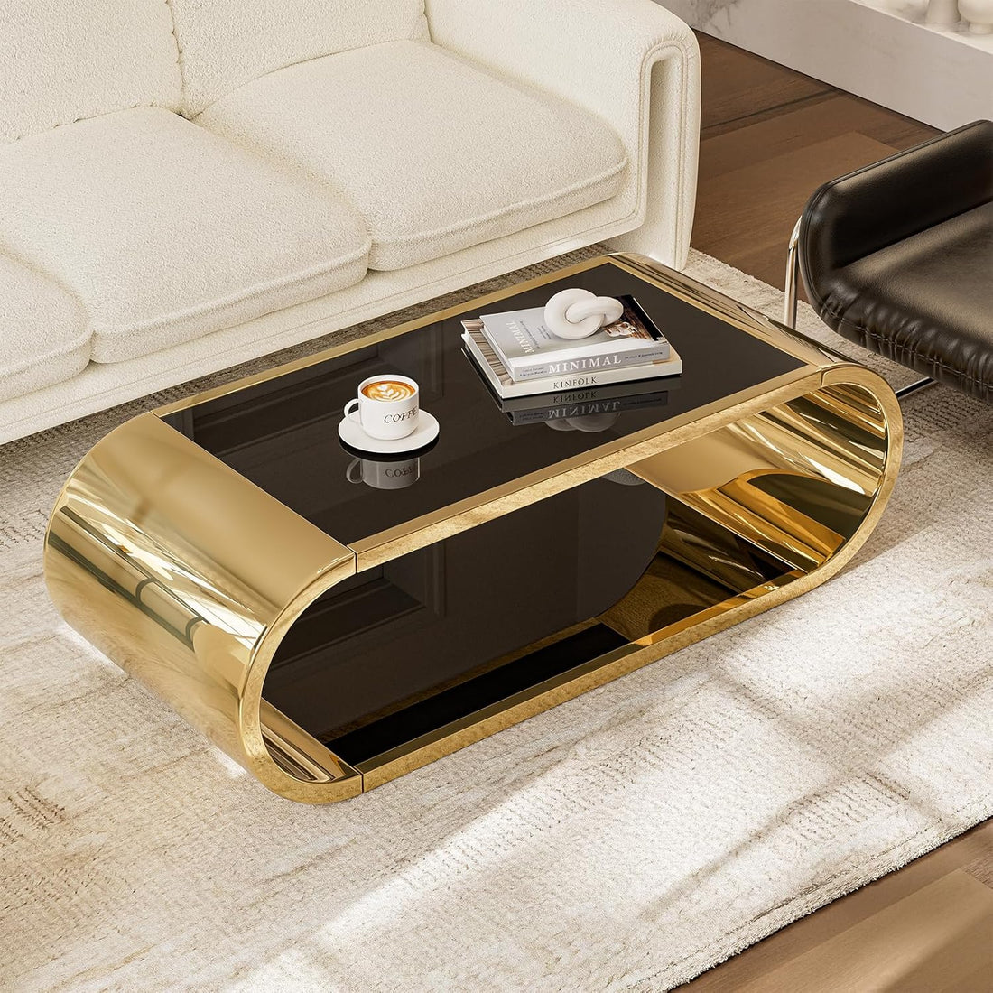 Premium Gold 2 Tier - Coffee Table Modern Living Essentials