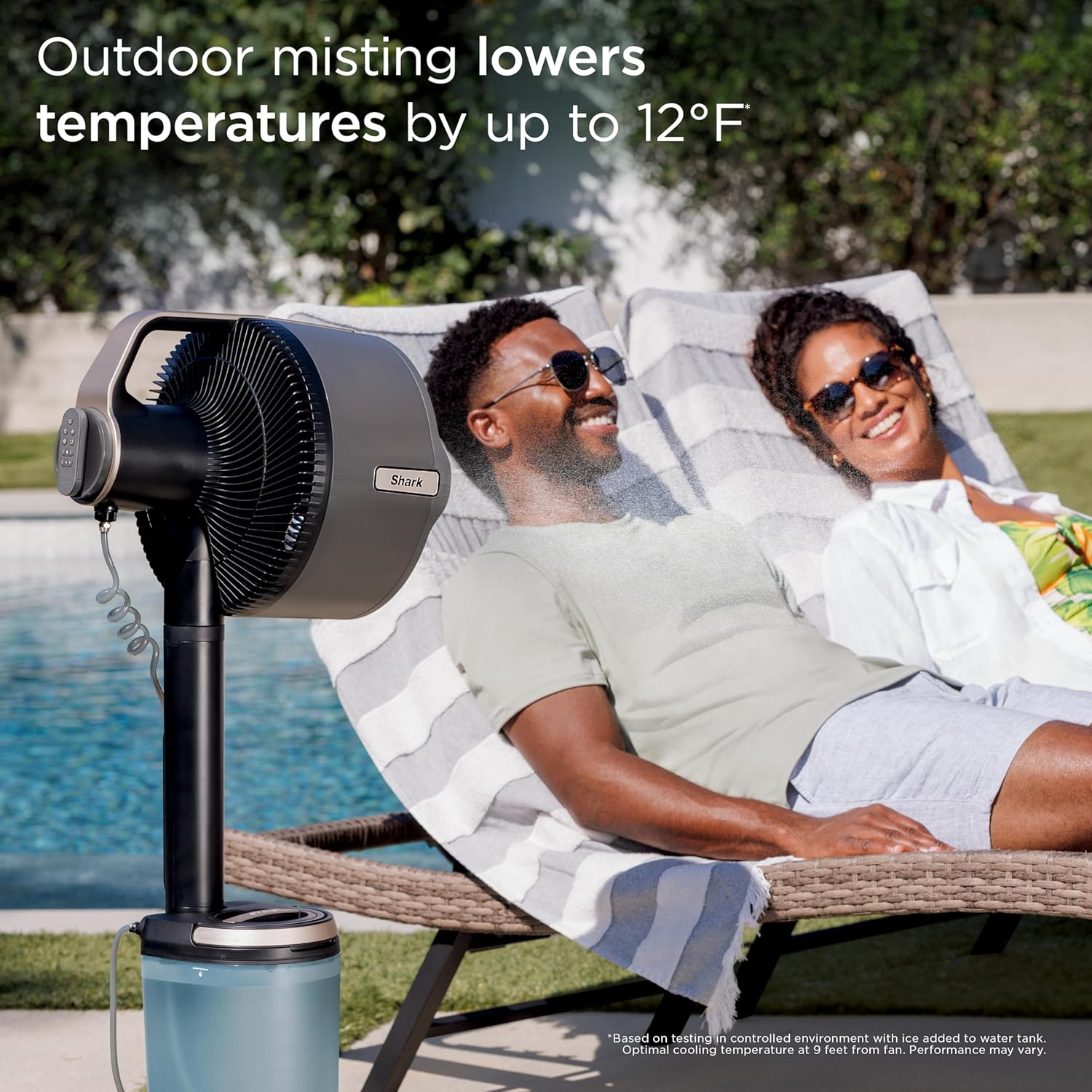 Smart Indoor & Outdoor Oscillating Cooling Fan with Misting