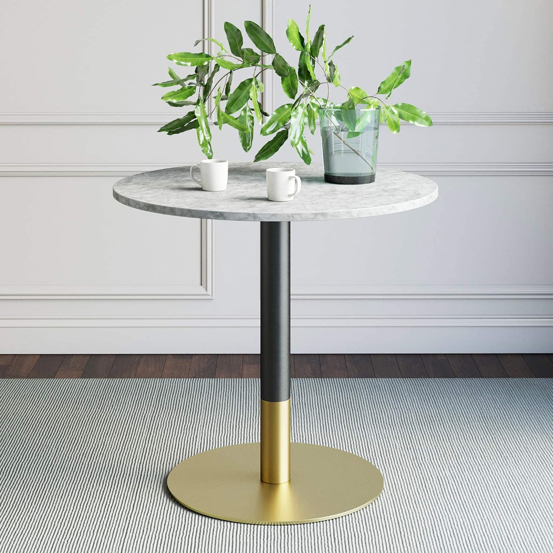 Marble Top Bistro New Mid-Century  Kitchen or Dining Table