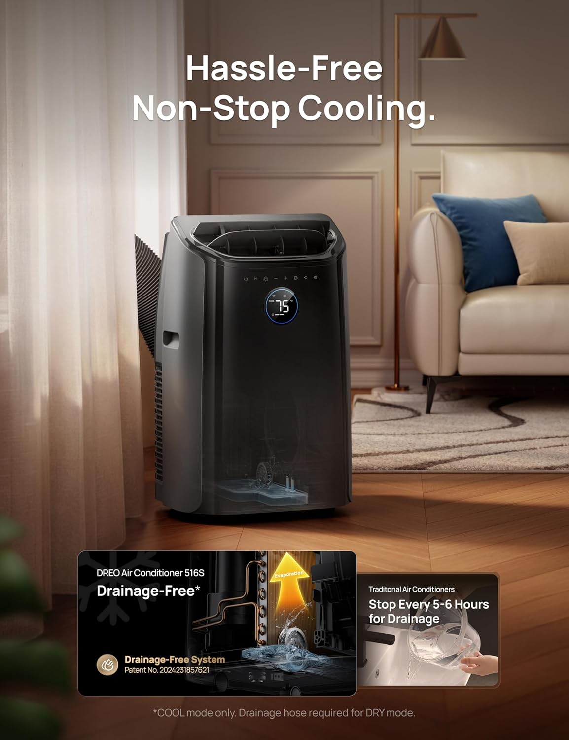 Portable Air Conditioner App/Voice Control Smart AC Unit for Bedroom