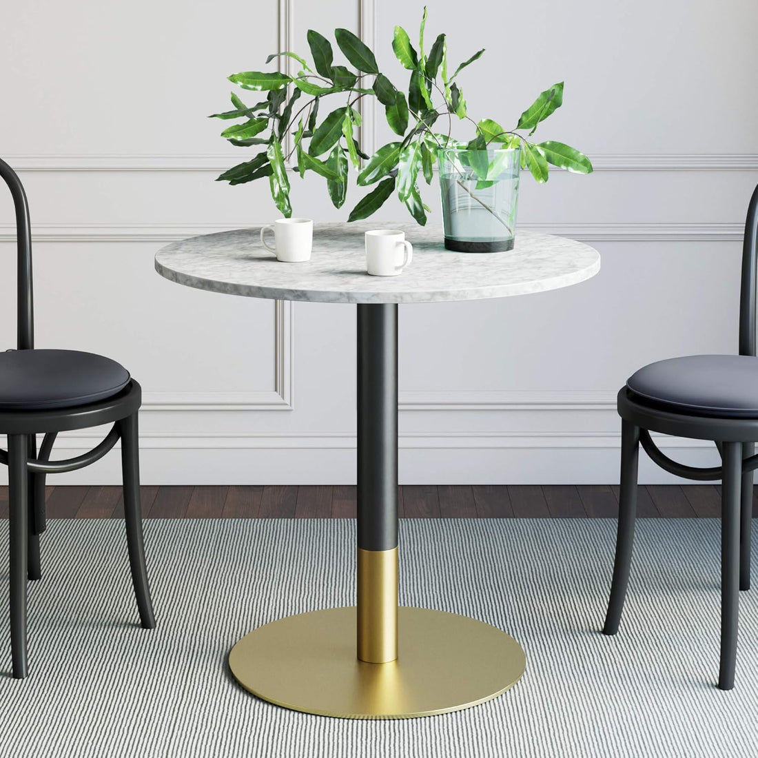 Marble Top Bistro New Mid-Century  Kitchen or Dining Table
