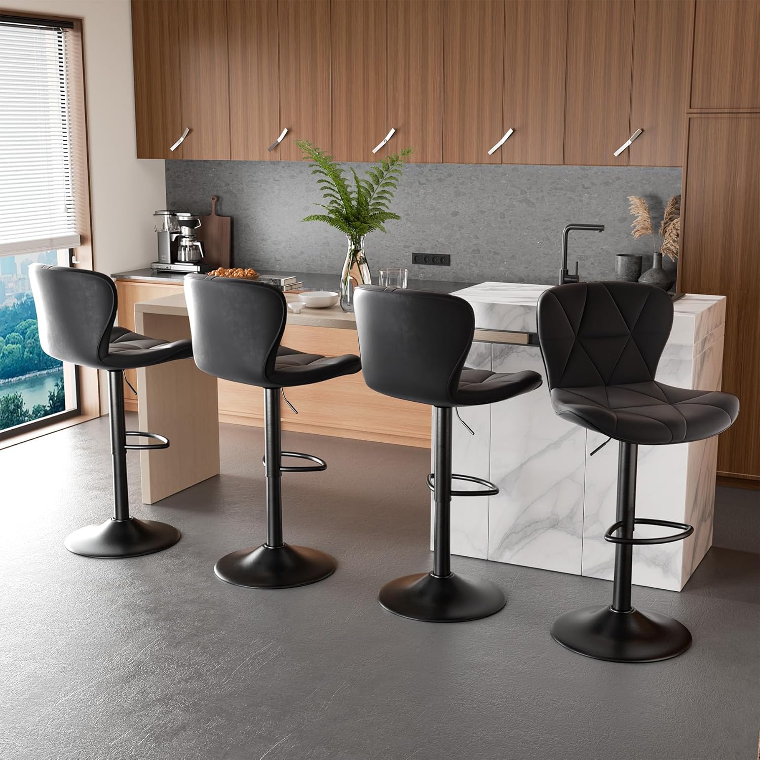 Modern Bar Stools Set of 2, Adjustable for Kitchen , Bar Home interior