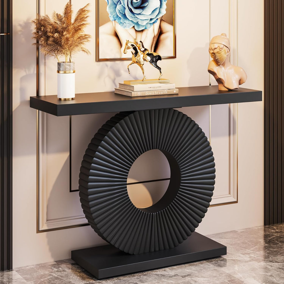 Elite Console with Geometric Base Design Home Entrance