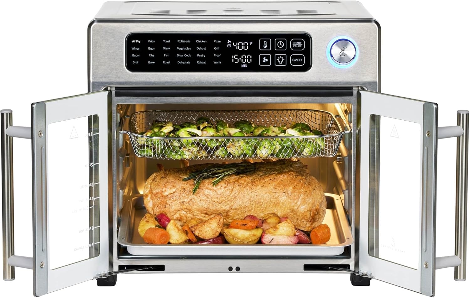 New Digital French Door Air Fryer Toaster Oven Combo, 24-in-1 Multi-Function Oven