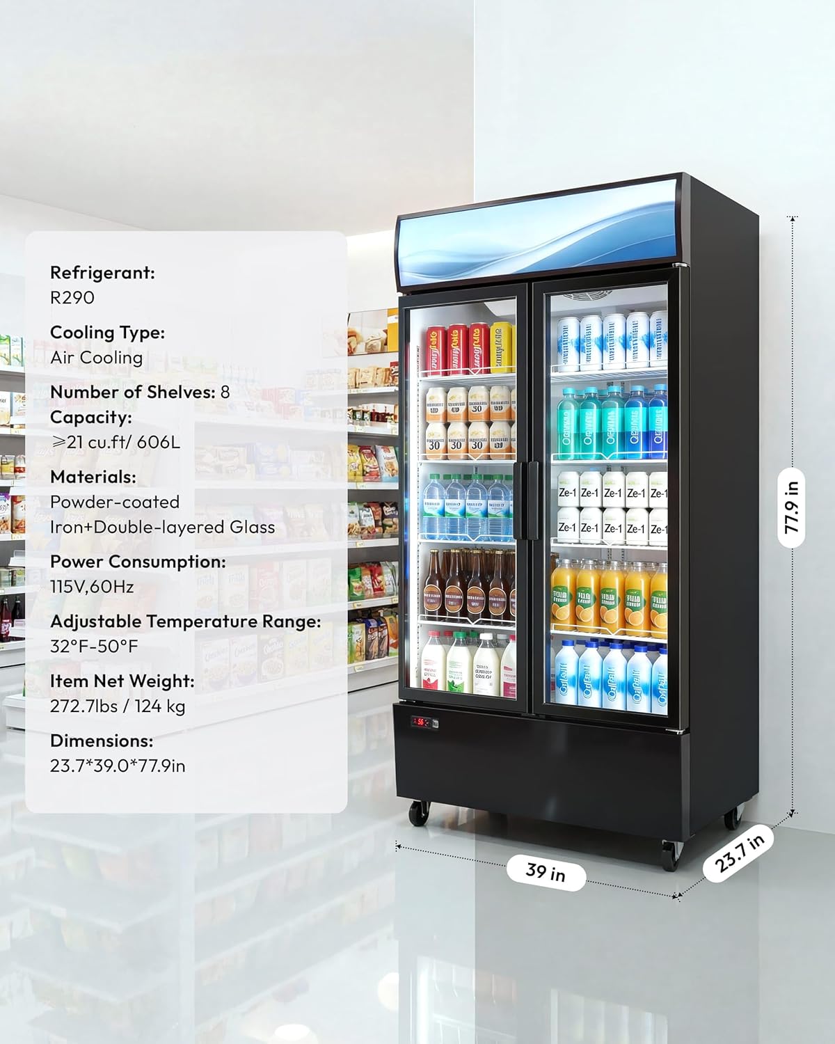 New Commercial Beverage Refrigerator – with LED Lighting & Digital Temperature Control