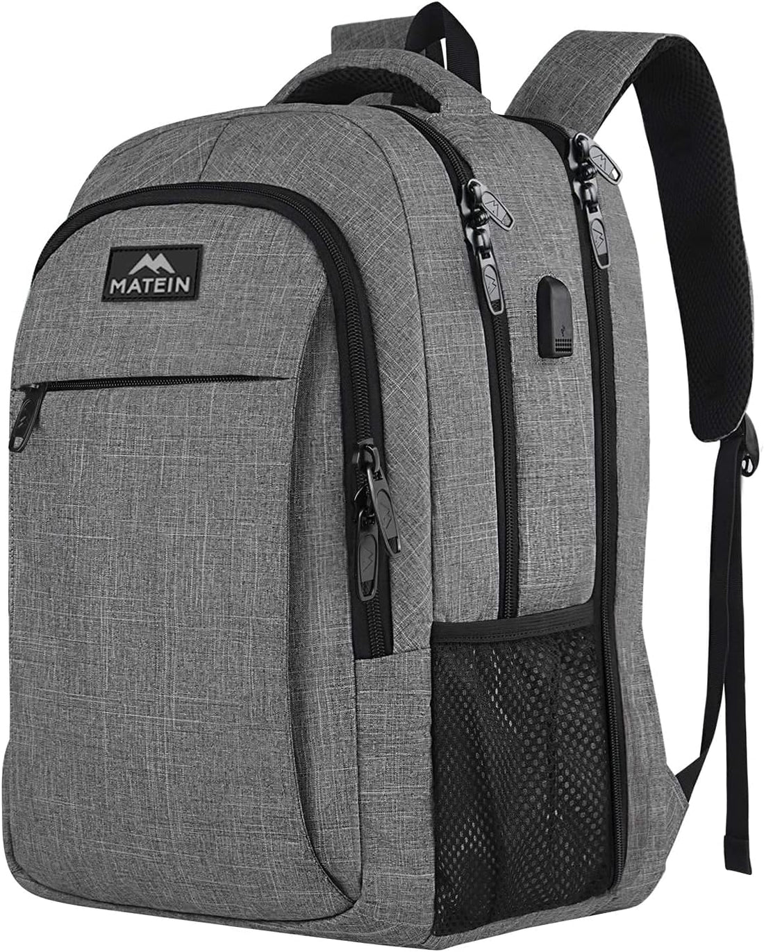 New Fusion Arrival 2024 Stylish Travel Laptop Backpack, Work Bag Lightweight Laptop Bag with USB Charging Port, anti Theft Business Backpack, Water Resistant School Rucksack Gift for Men and Women, Fits 15.6 Inch Laptop, Grey 