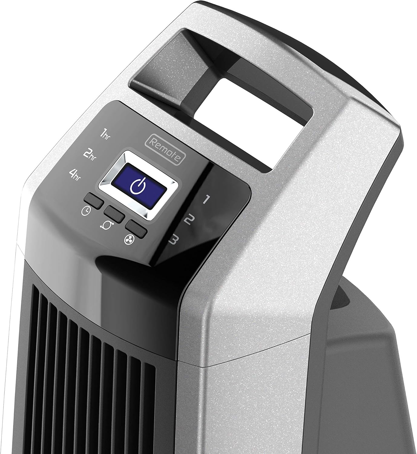 High Velocity Oscillating Tower Fan for Bedroom, Garage, Basement, and Gym with Remote Control, Timer, 3 Powerful Speeds, 35" Silver/Black, U35115