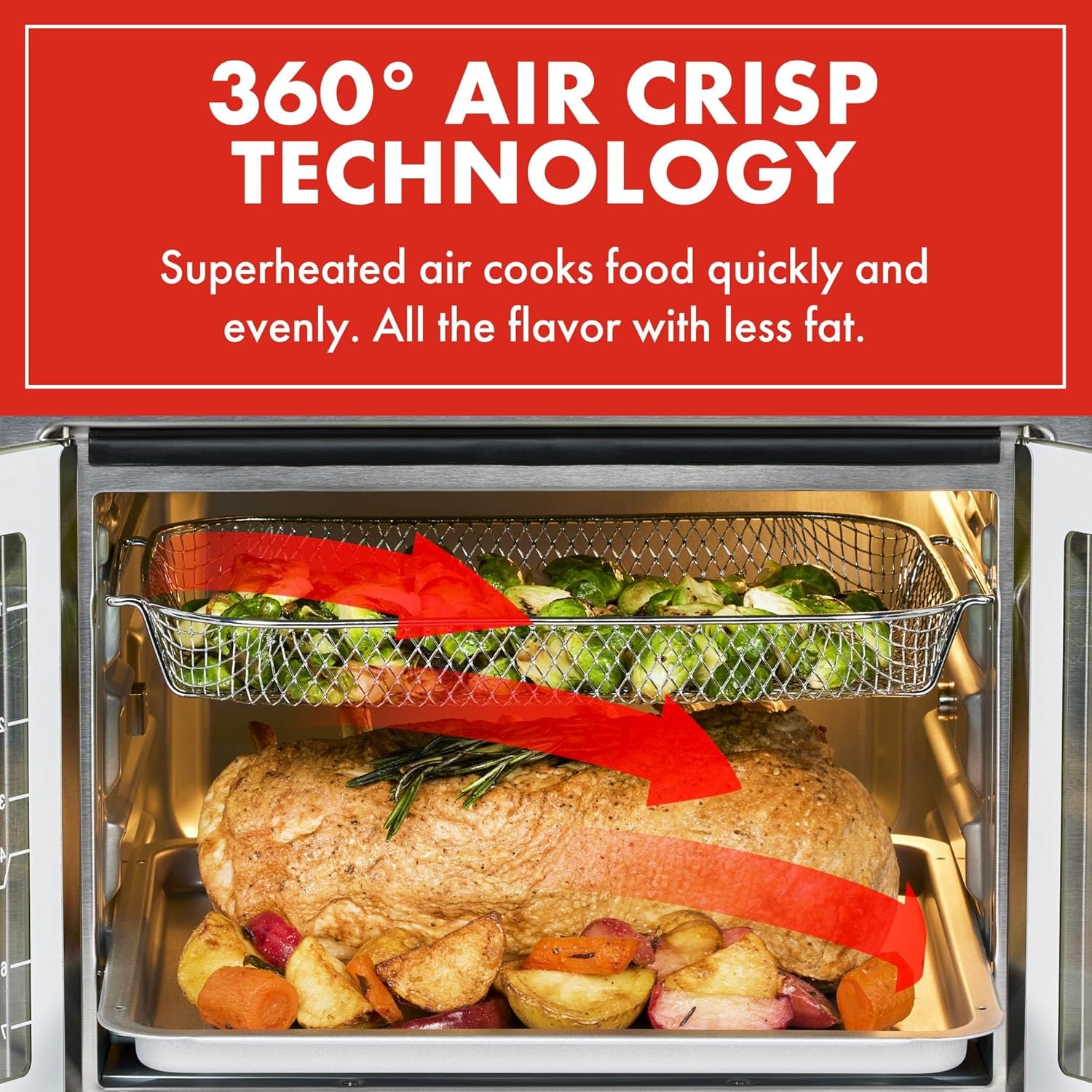 New Digital French Door Air Fryer Toaster Oven Combo, 24-in-1 Multi-Function Oven